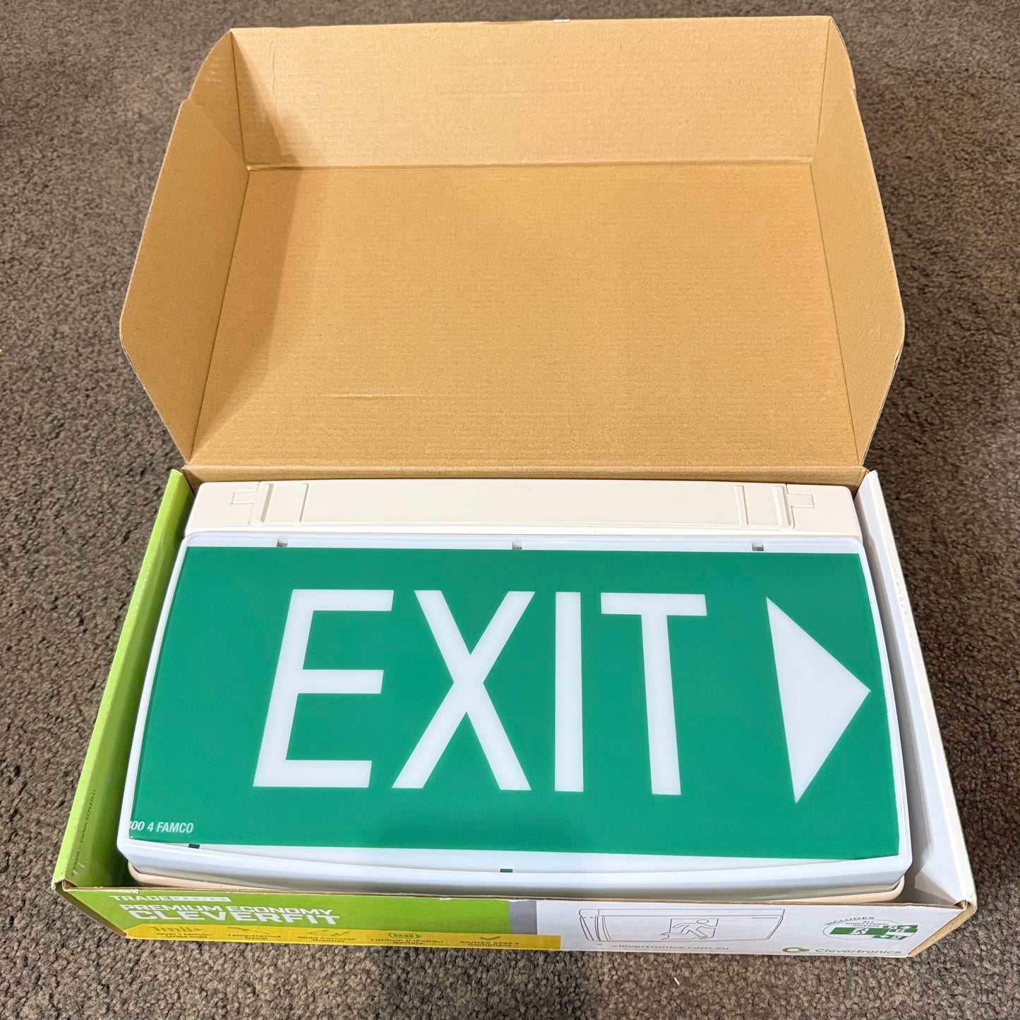 Clevertronics Trade Series Double Sided LED Exit Sign Model No. ECFLED-LI