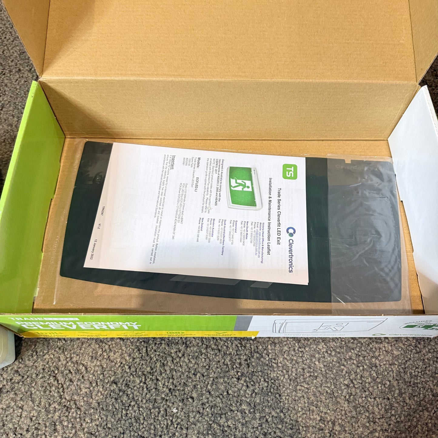 Clevertronics Trade Series LED Exit Sign Model No. ECFLED-LI (Premium Economy Cleverfit)