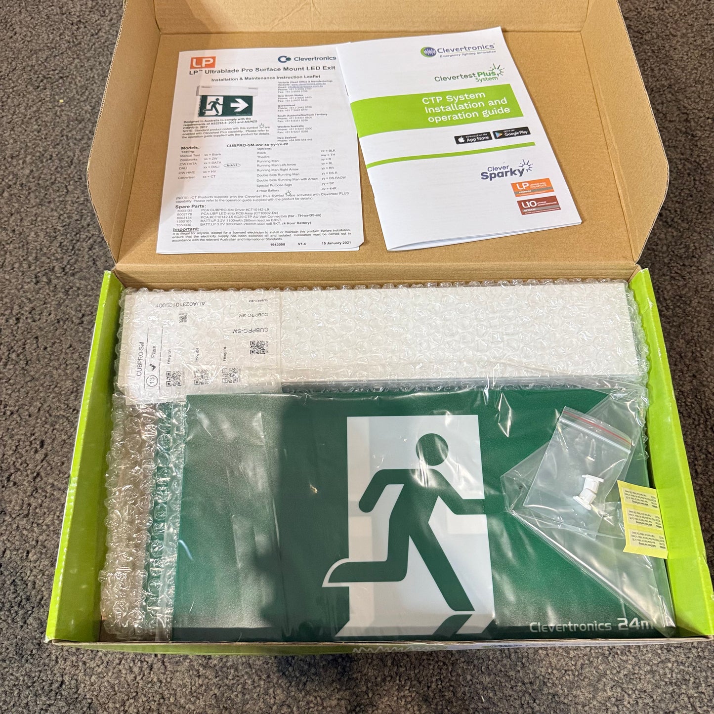 Clevertronics Ultrablade Pro Surface Mount LED Exit Sign Model No.: CUBPRO-SM