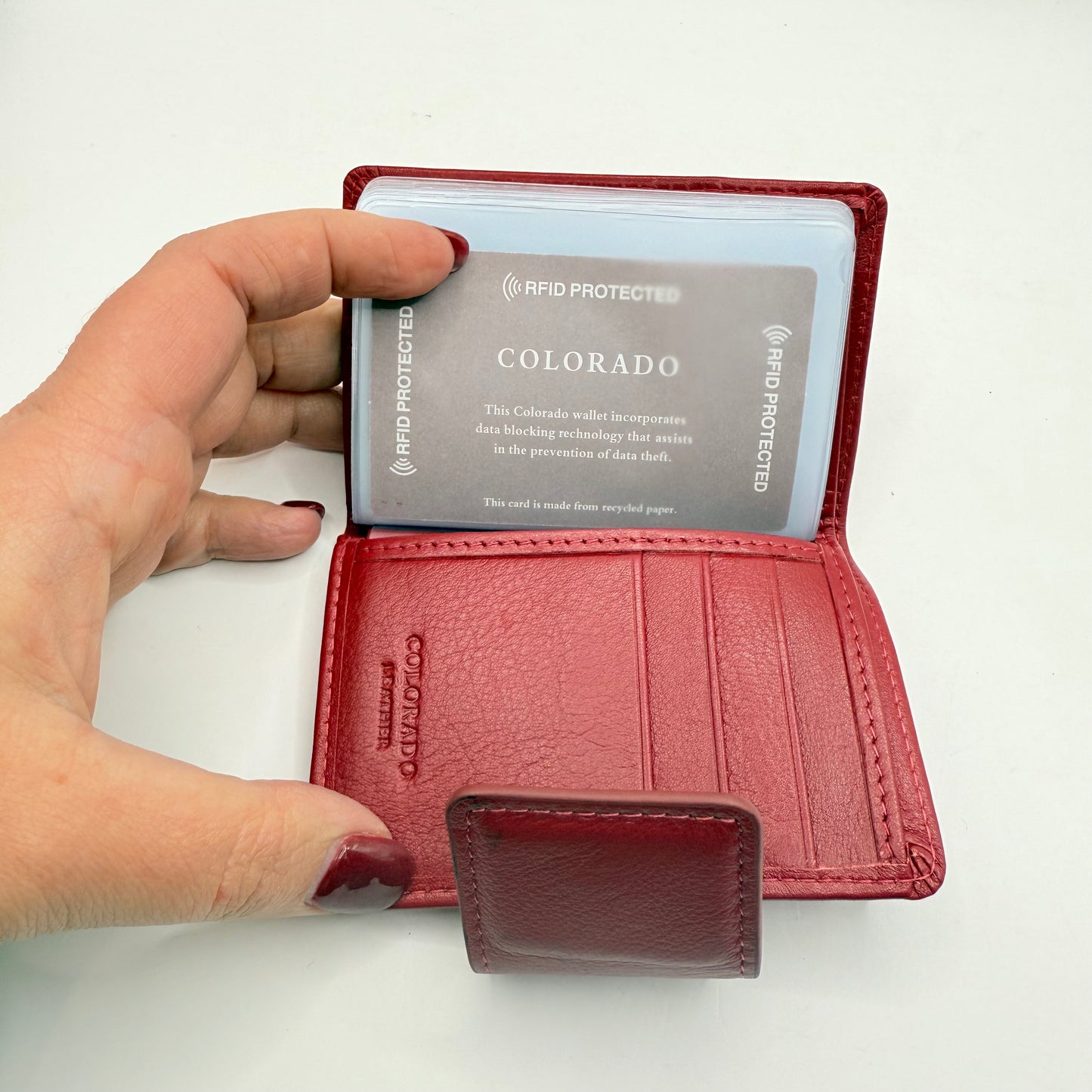 Colorado RFID Protected Red Leather Wallet