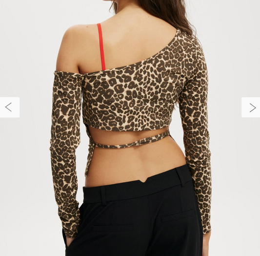 Cotton on blair open back long sleeve top - size xs - clothing tops top women’s apparel