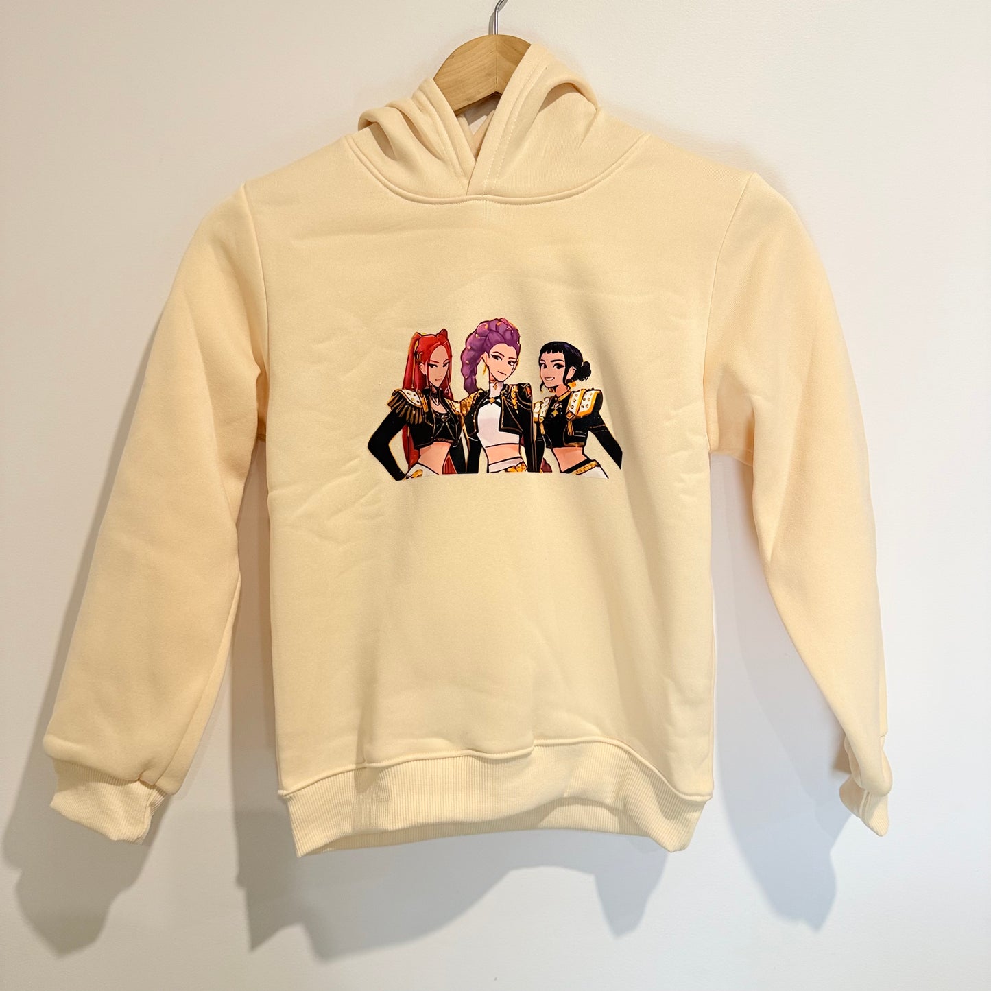 Pink K-Pop Demon Hunters Cream Graphic Hoodie - Size 7-9y