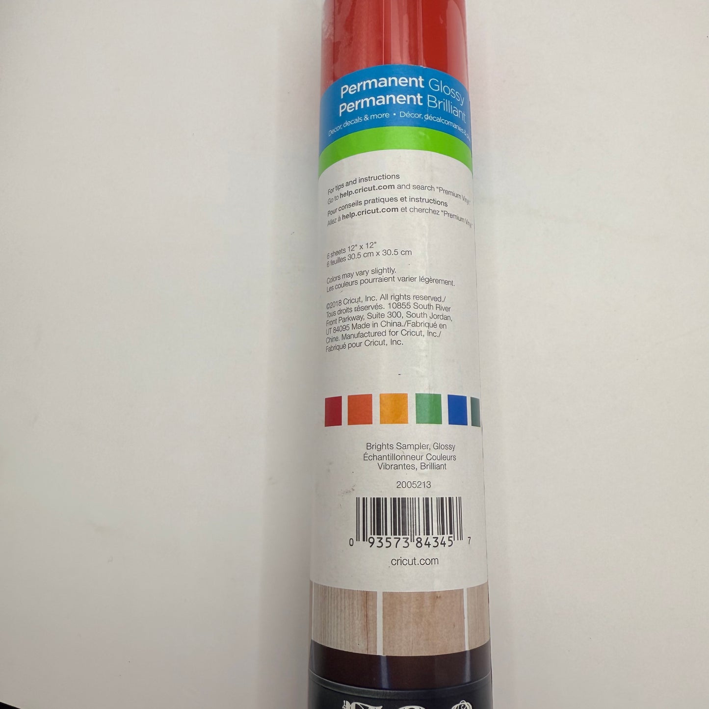 Cricut permanent premium vinyl 12’’ x 12’’ - brights sampler (6 sheets) - leather & vinyl crafts