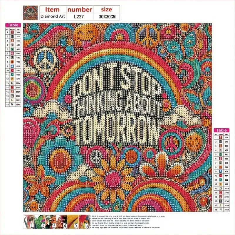 Diamond Painting Kit “Don’t Stop Thinking About Tomorrow” — 30×30 cm