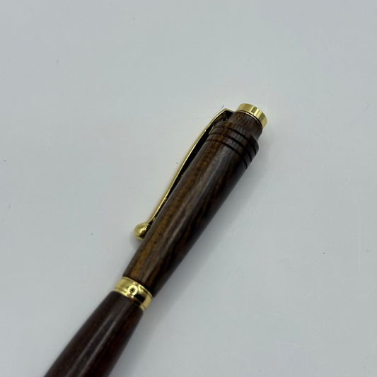Dark Wood and Gold Ballpoint Pen