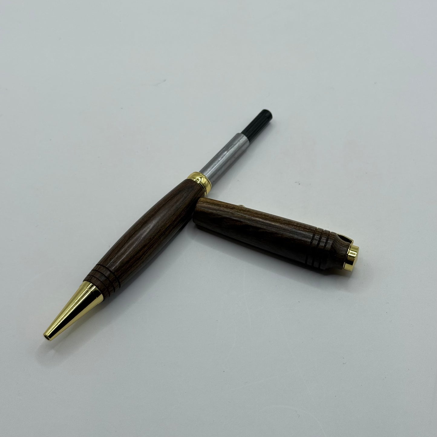 Dark Wood and Gold Ballpoint Pen