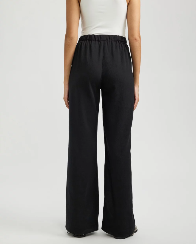 Dazie summer plans linen blend wide leg pants - black - size 12 - trousers bottom women’s apparel
