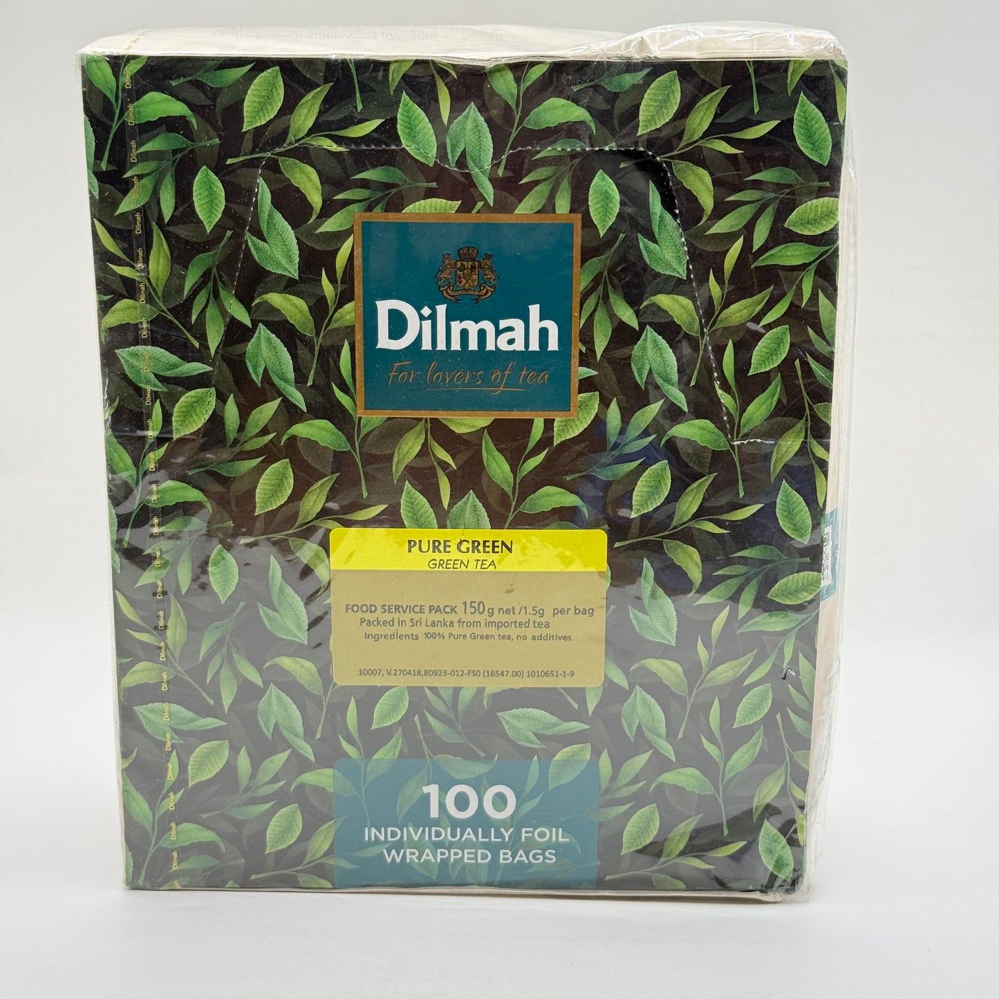 Dilmah Pure Green Tea, 100 Individually Wrapped Tea Bags