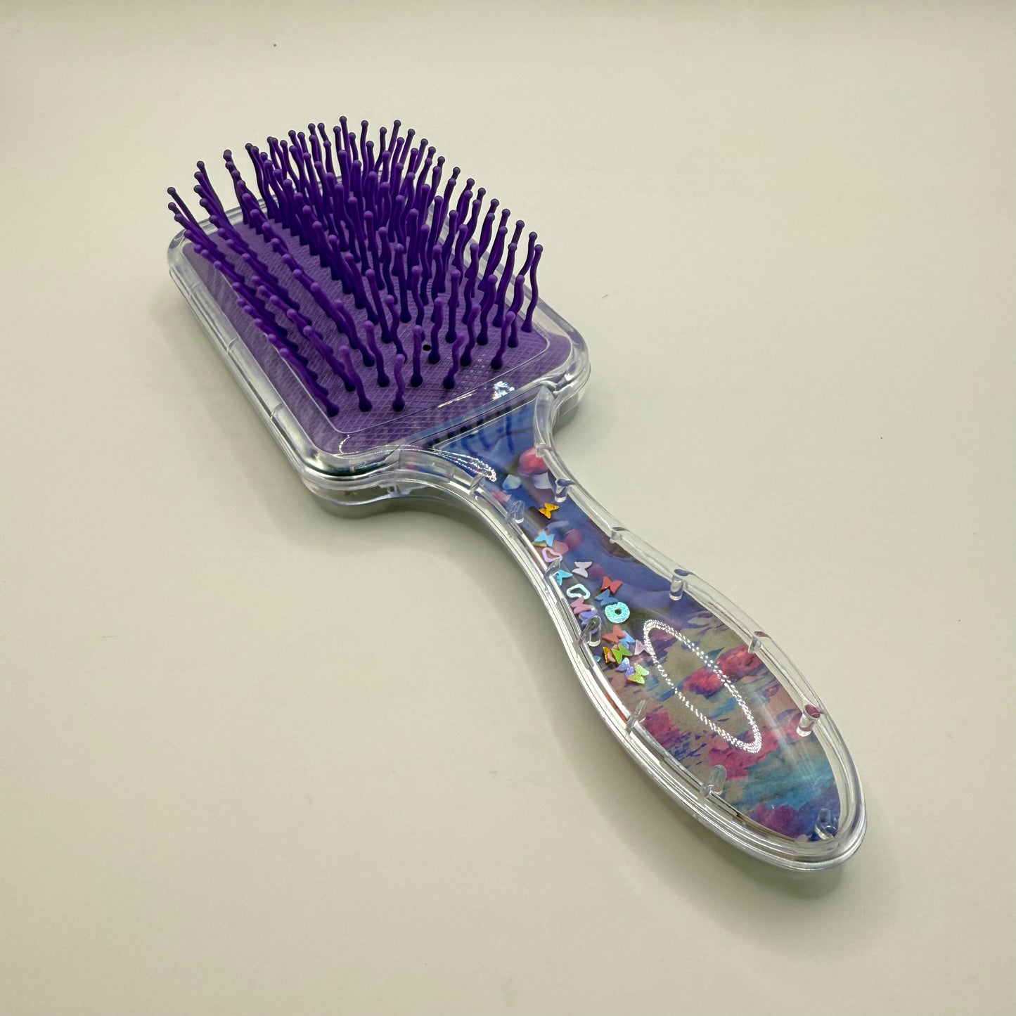 Disney Stitch and Angel Glitter Paddle Hairbrush