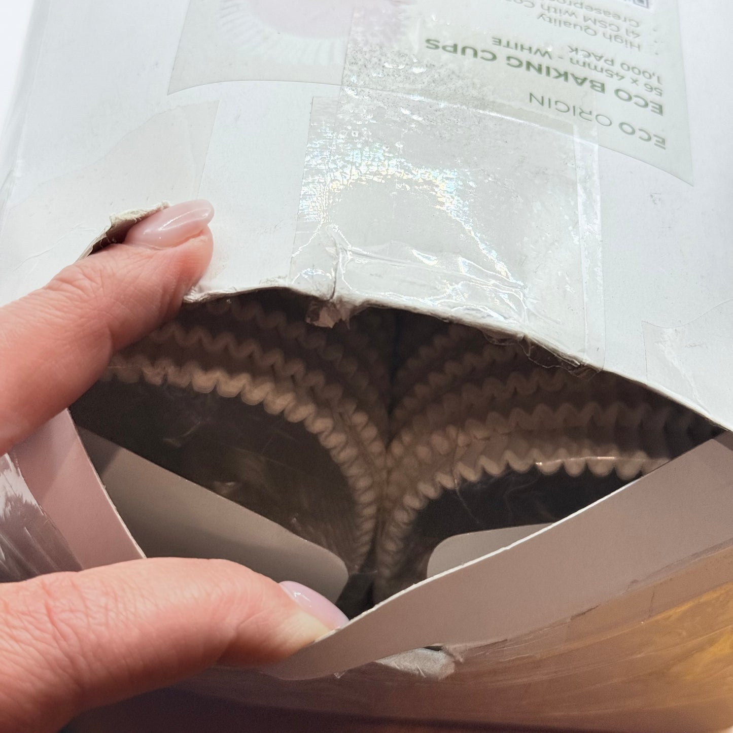 ECO ORIGIN 1,000 Pack High Quality White Baking Cups - 56 x 45mm