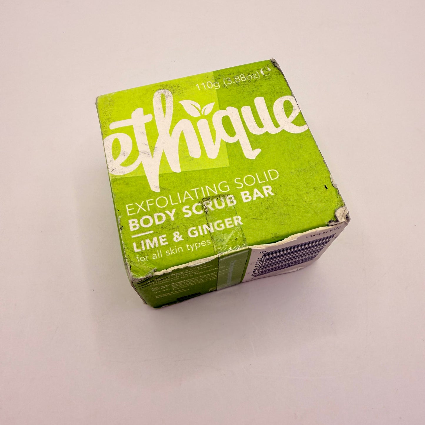Ethique lime & ginger exfoliating solid body scrub bar 110g - bath additives original photo - what’s new health