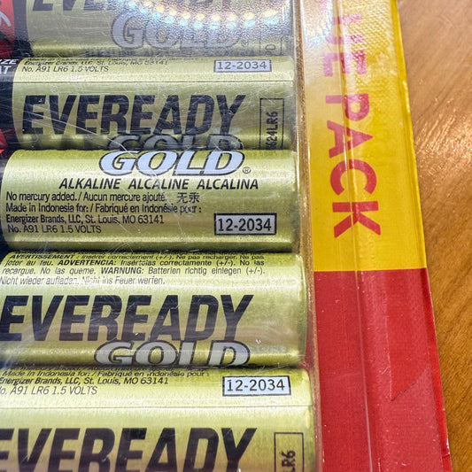 Eveready gold alkaline batteries - aa x 20 - general purpose batteries original photo - what’s new stationery