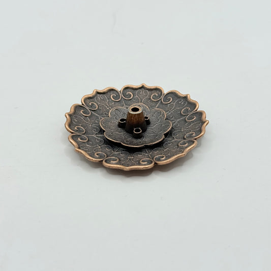 Lotus Copper Tone Incense Dish