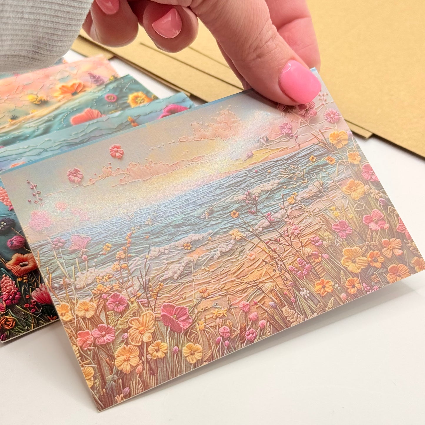 6x floral & seaside blank notecard set - greeting cards original photo - what’s new stationery