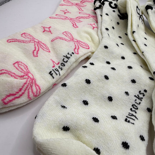 Fly socks bow & polka dot crew socks one size - crew socks baby clothing - original photo - what’s new