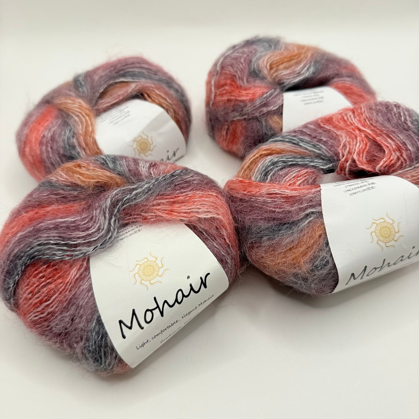 4x Skeins Luxury Kid Mohair Blend Yarn