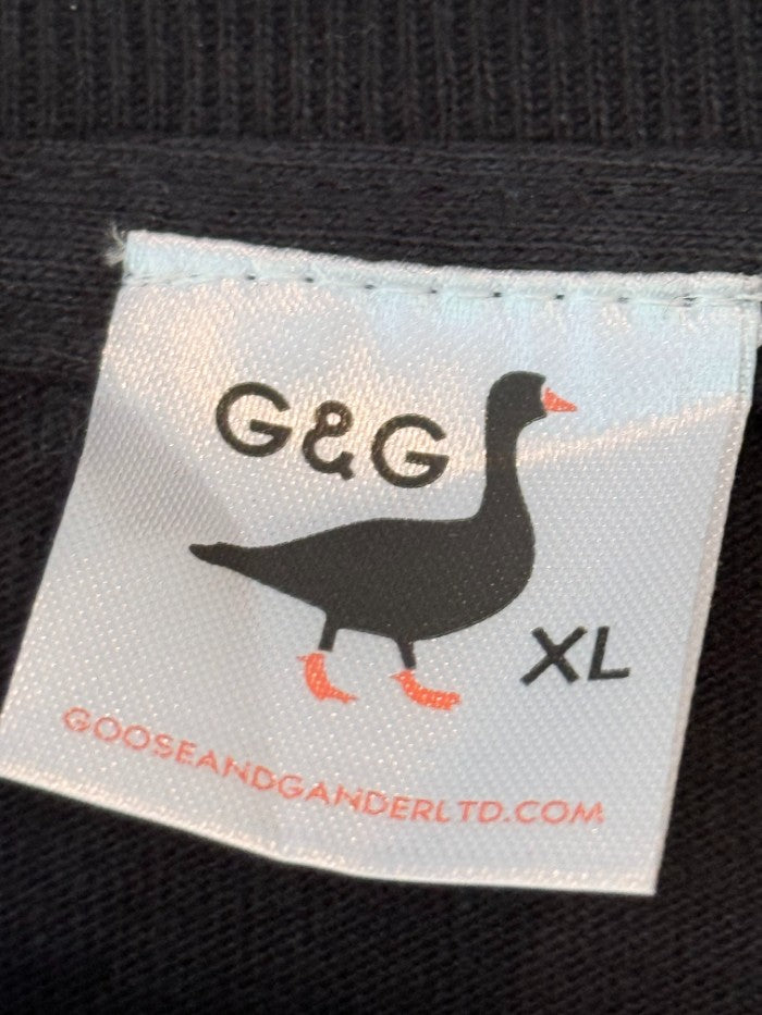 Goose & gander size xl unisex embroidered goose t-shirt - black - t-shirts tops men’s apparel
