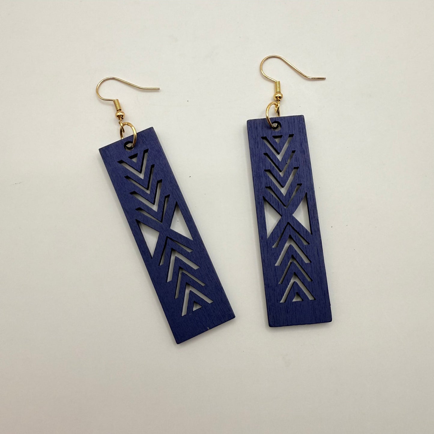 Geometric Wooden Dangle Earrings