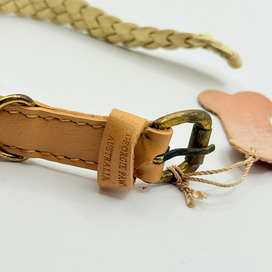 Georgie Paws Braided Leather Dog Collar - Small