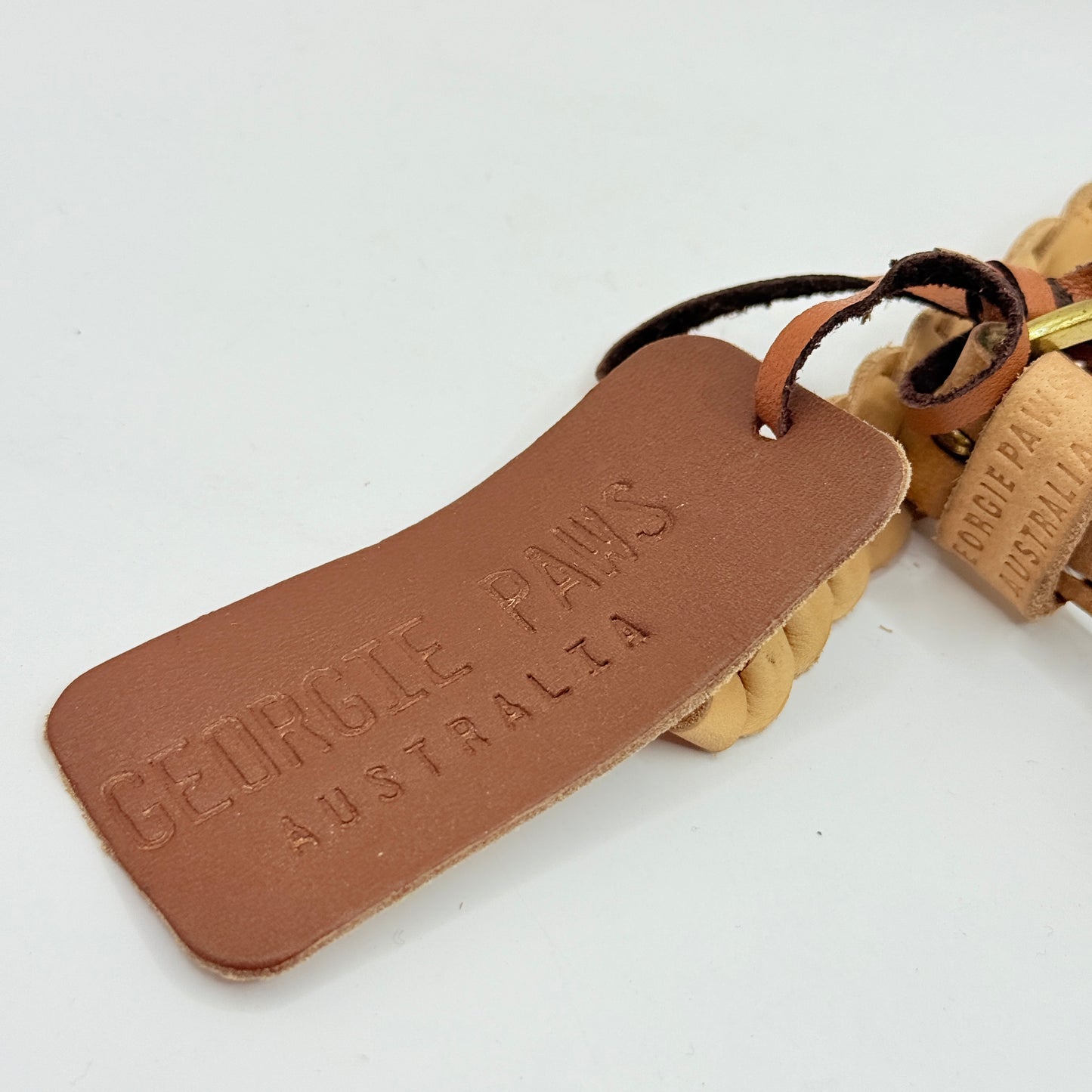 Georgie Paws Windsor Natural Braided Dog Collar - Medium