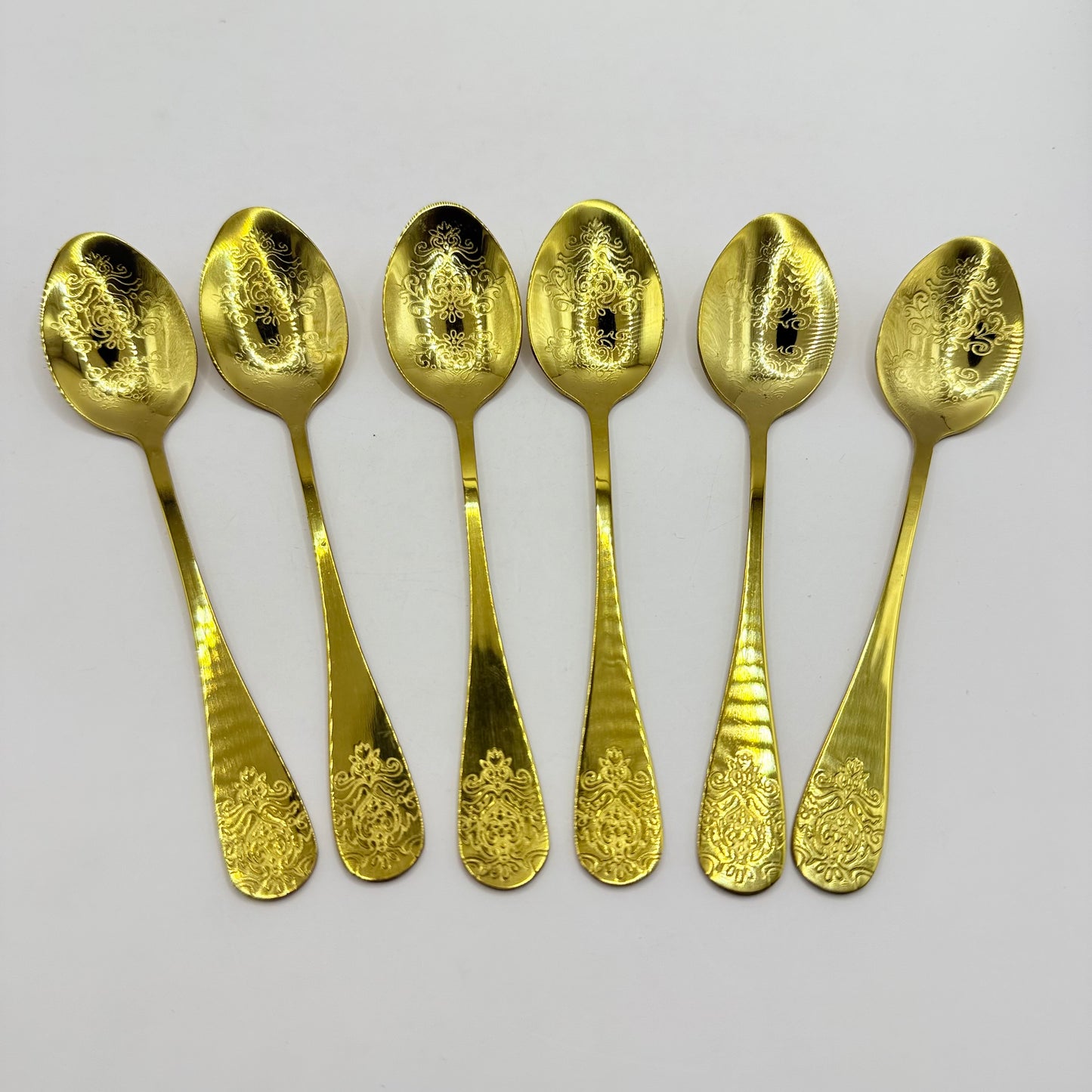 Engraved Golden Teaspoons - Set of 6