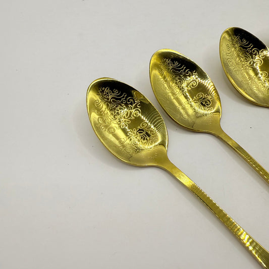 Engraved Golden Teaspoons - Set of 6