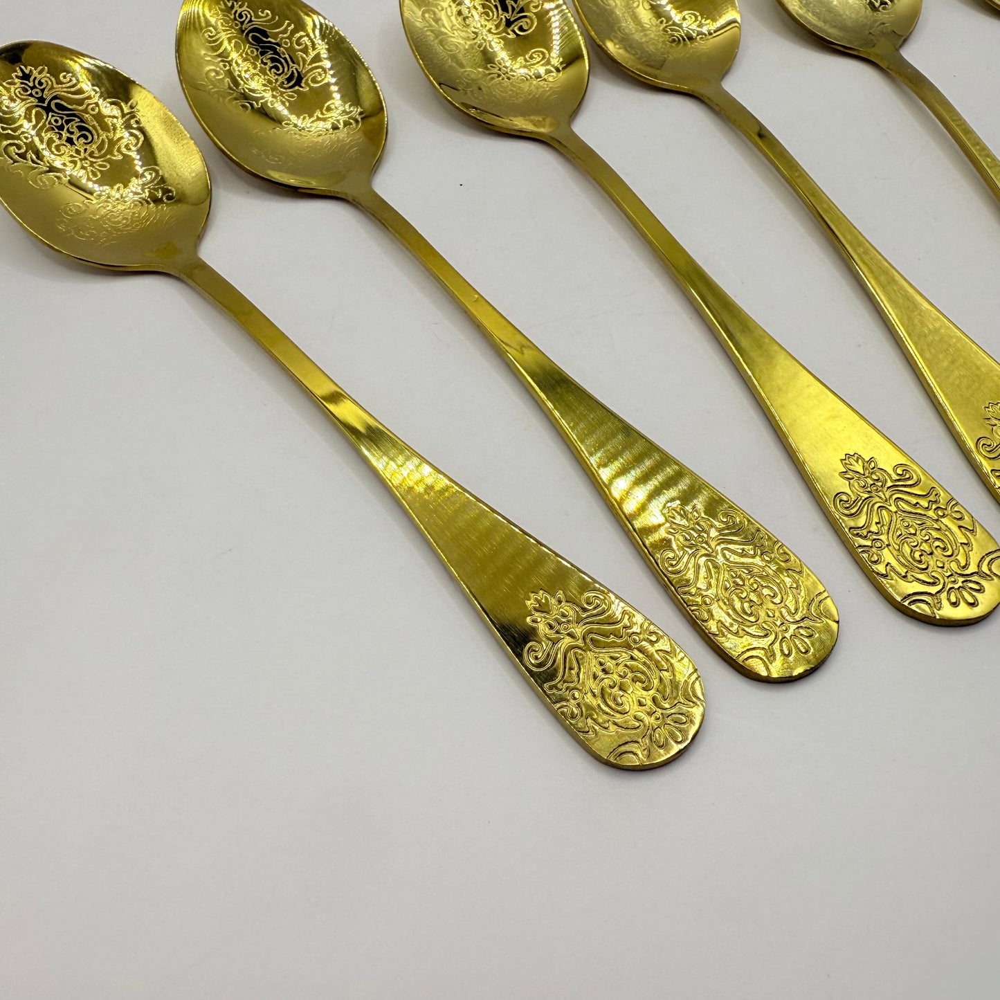 Engraved Golden Teaspoons - Set of 6