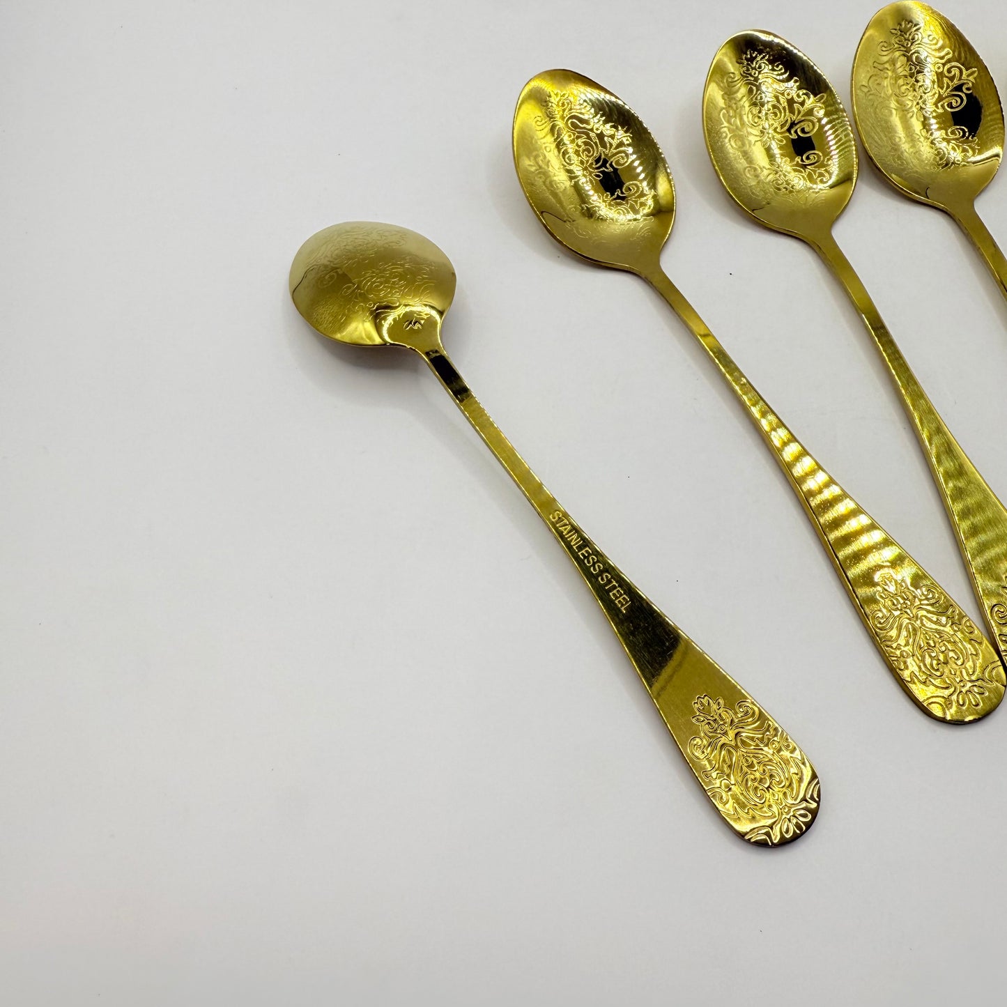 Engraved Golden Teaspoons - Set of 6
