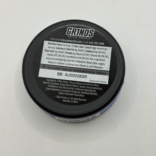 Grinds Spearmint Coffee Pouches - 18 Pouch Tin