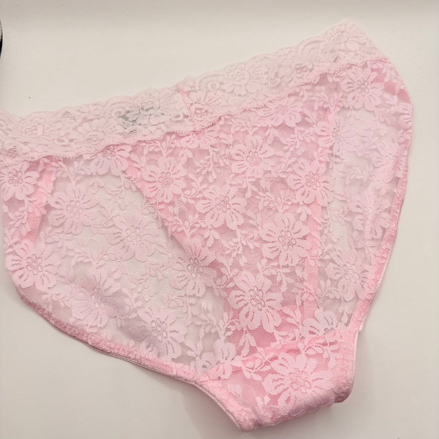 H&H Women’s Pink Floral Lace Briefs – Size M