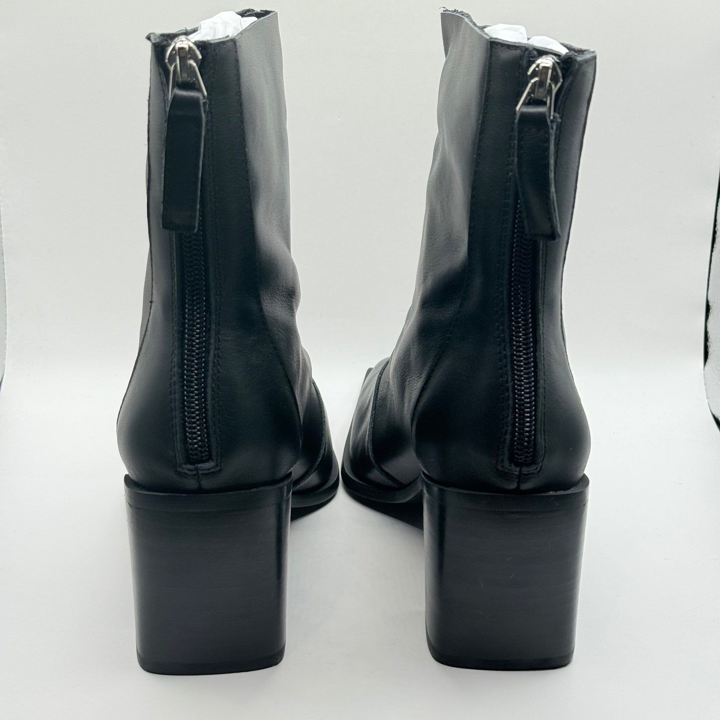 Hael & Jax FUEL Black Leather Square Toe Ankle Boots – Size 40