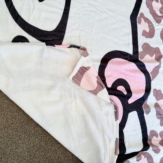 Hello Kitty Leopard Print Fleece Blanket (130cm x 150cm)