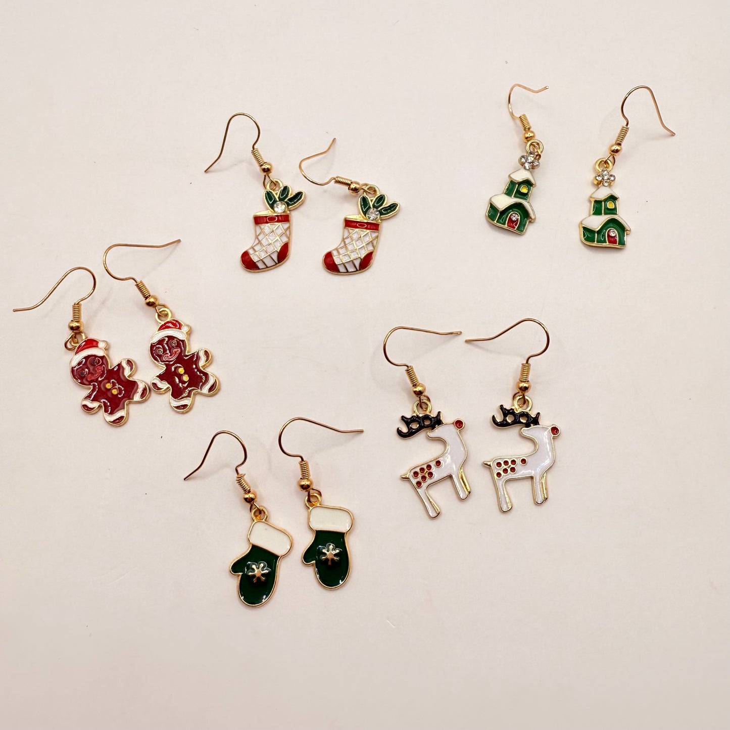 5x pairs christmas-themed dangle earrings - d4 - earrings original photo - what’s new fashion accessories
