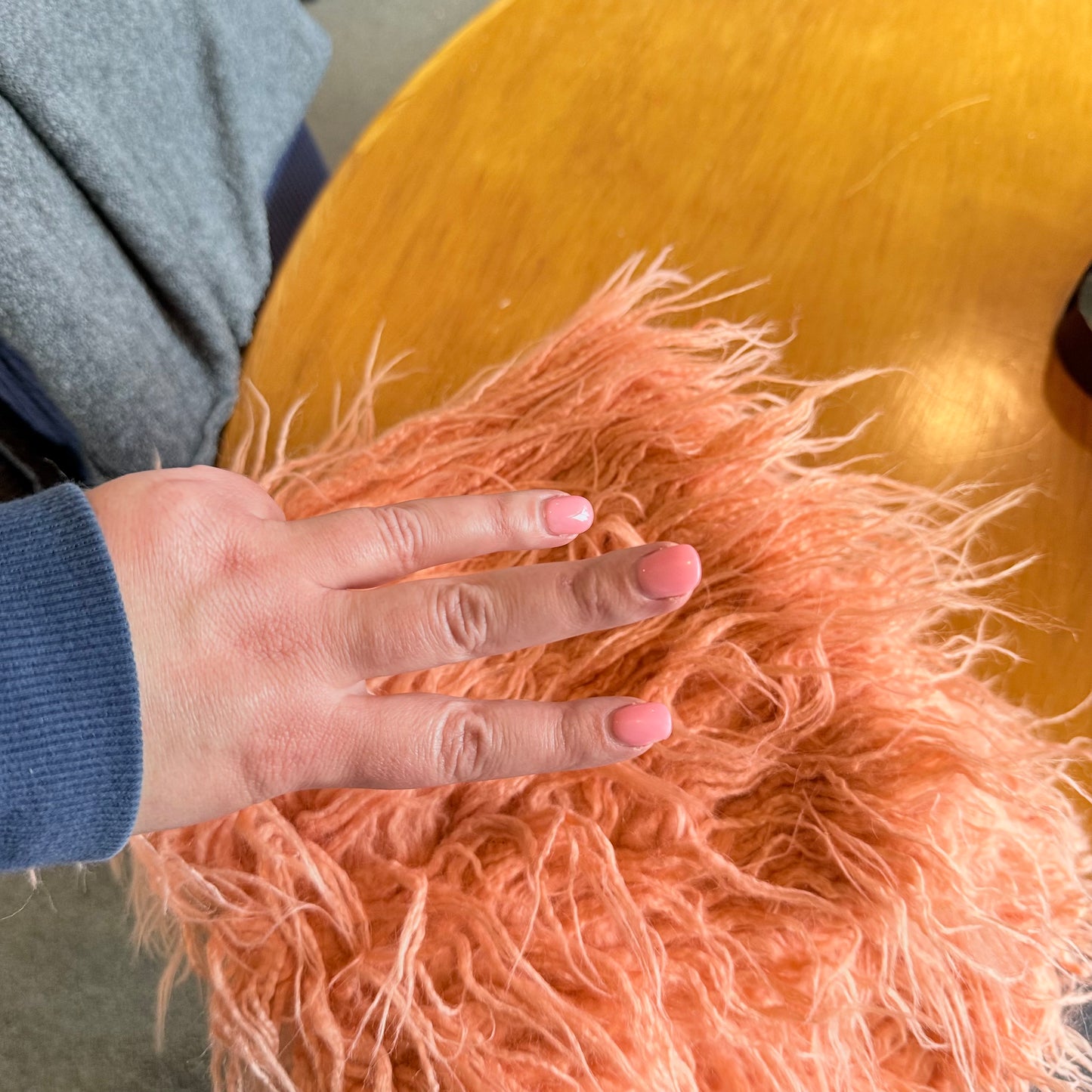 Home Style 45x45cm Faux Fur Cushion Cover - Peach Shaggy