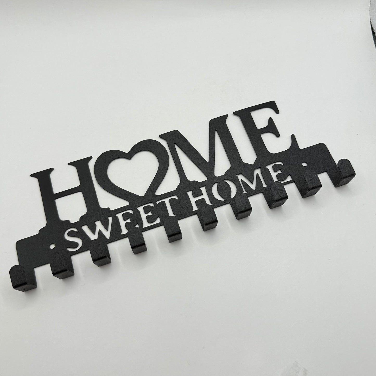 Home Sweet Home Black Metal Key Rack with 6 Hooks