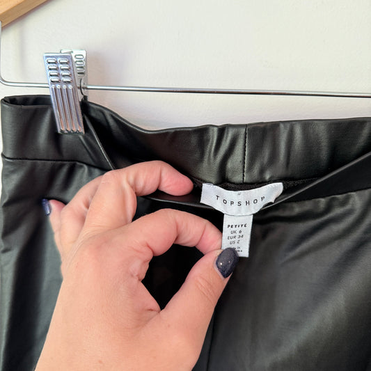 TopShop Size 6 Faux Leather Trousers Leggings