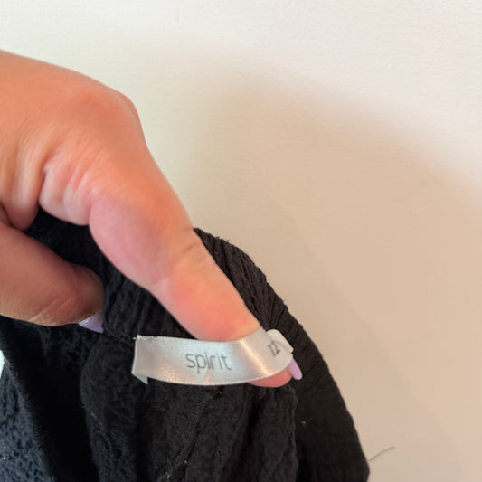 Spirit Size 12 Black Wide-Leg Textured Pants