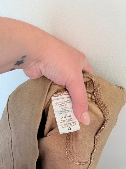 Terra Sky Size 2X (20W–22W) Stretch Casual Pants