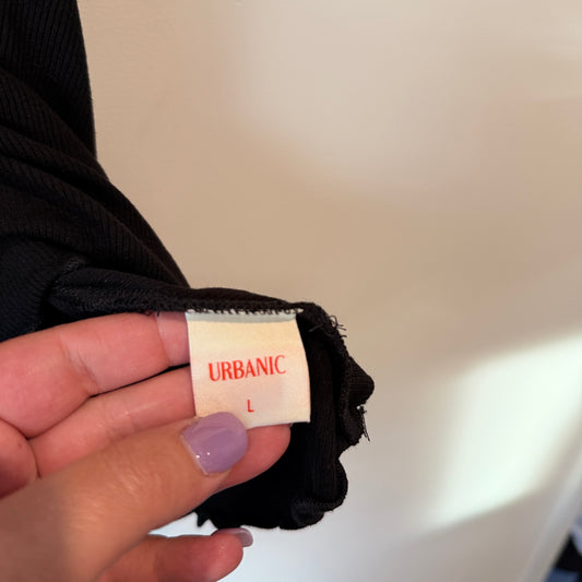 Urbanic Size L V-Neck Short-Sleeve Peplum Top