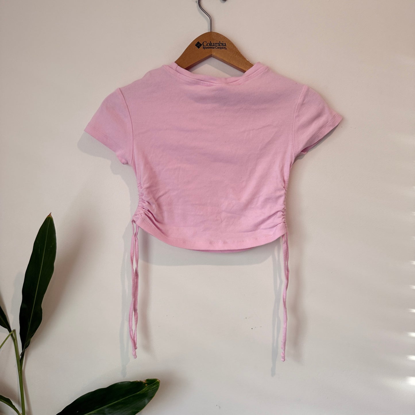 Girls Miss Mango Size 10 Ruched-Side Crop Top