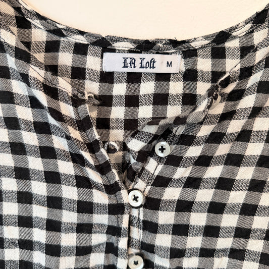 La Loft Size M Gingham Sleeveless Top