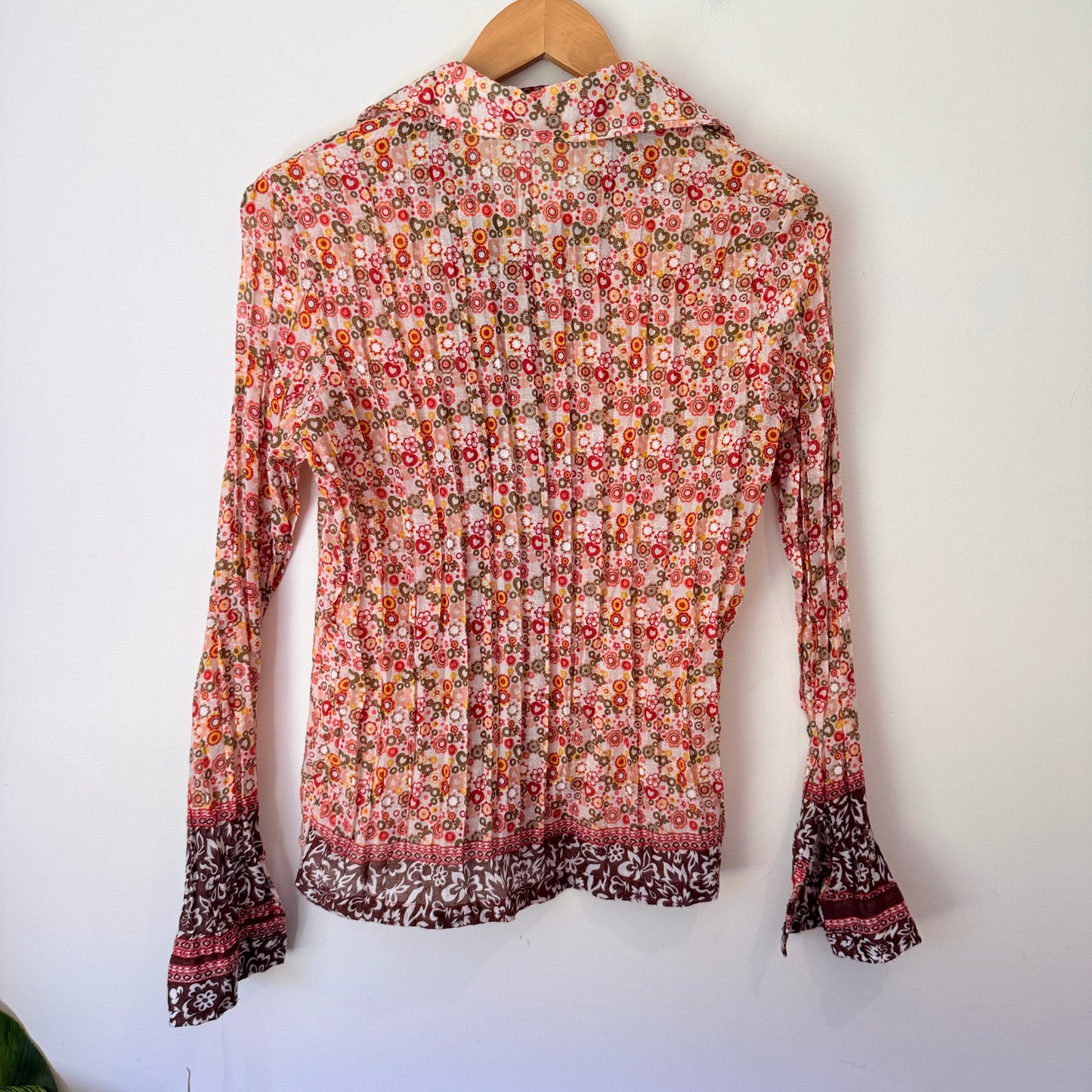 Genne U/Arm to U/Arm 44cm Lace-Trimmed Floral-Print Woven Blouse