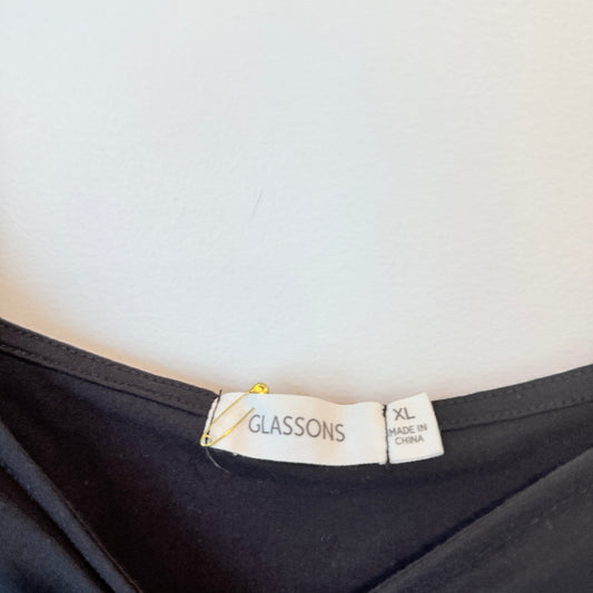 Glassons Ruched Crop Top Black – Size XL