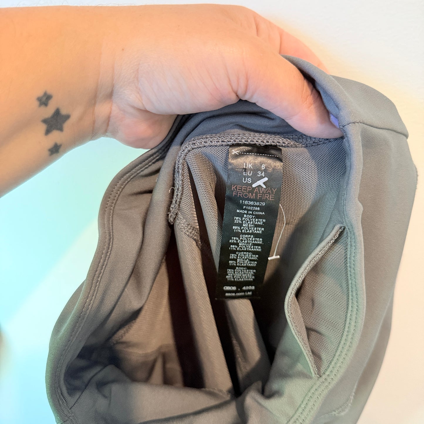 ASOS 4505 High Waisted Leggings Grey – Size 6