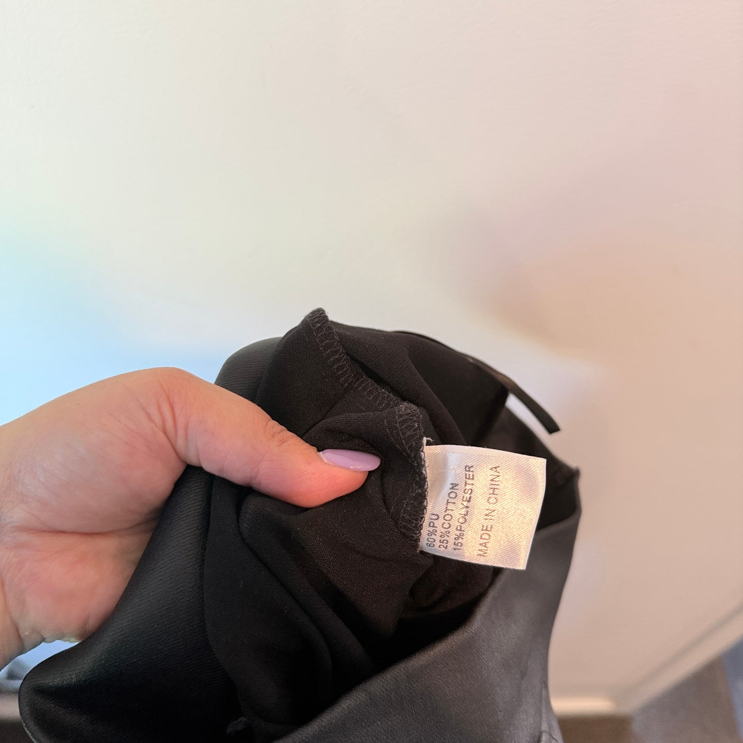 ThatsSoFetch Lace-Up Faux Leather Look Leggings Black – 10