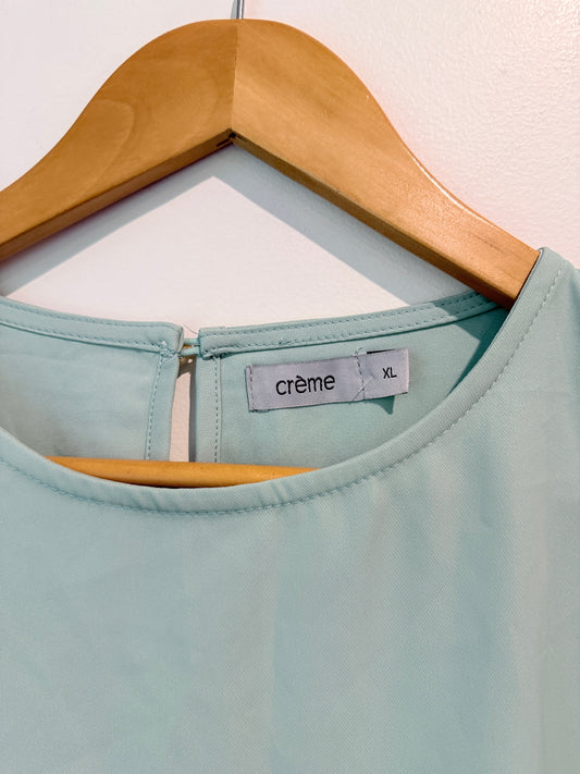 Creme Size XL Textured Long Sleeve Top
