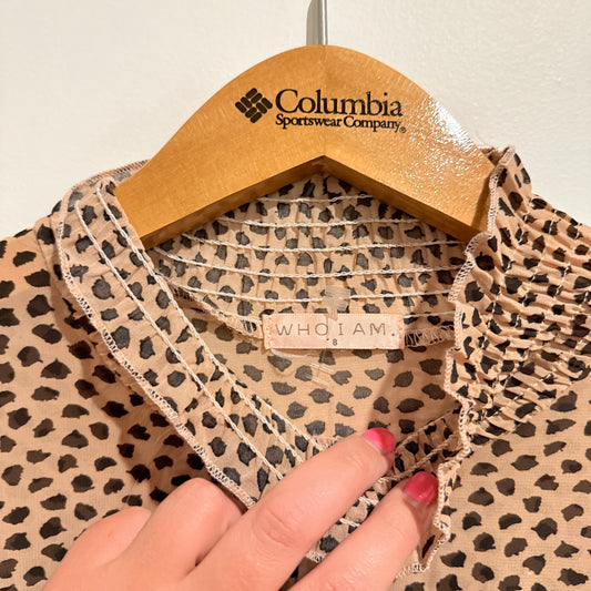 Who I Am Size 8 Polka Dot Ruffle Long-Sleeve Dress