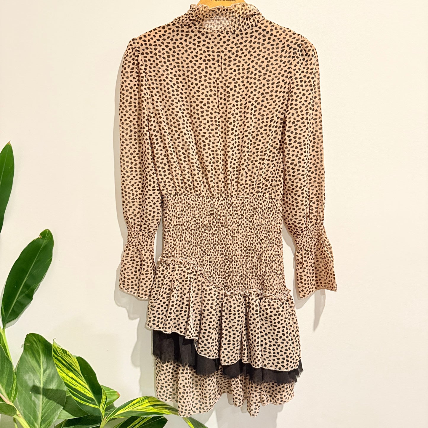 Who I Am Size 8 Polka Dot Ruffle Long-Sleeve Dress