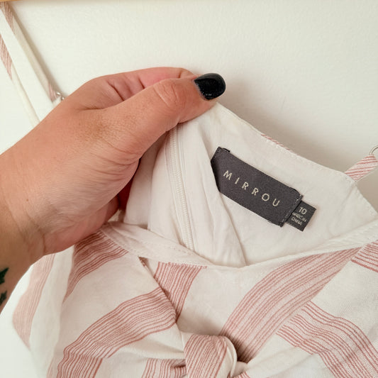 Mirrou Size 10 Striped Strappy Mini Dress