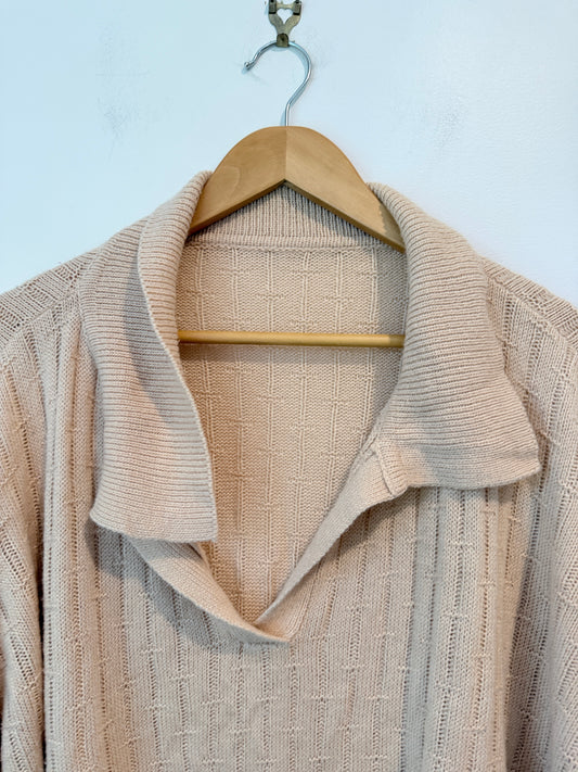 Shein Size 3XL Cable Knit Collared Sweater